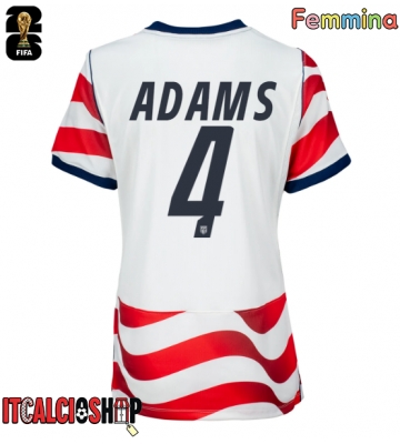 Stati Uniti Tyler Adams #4 Prima Maglia Femmina Mondiali 2026 Manica Corta